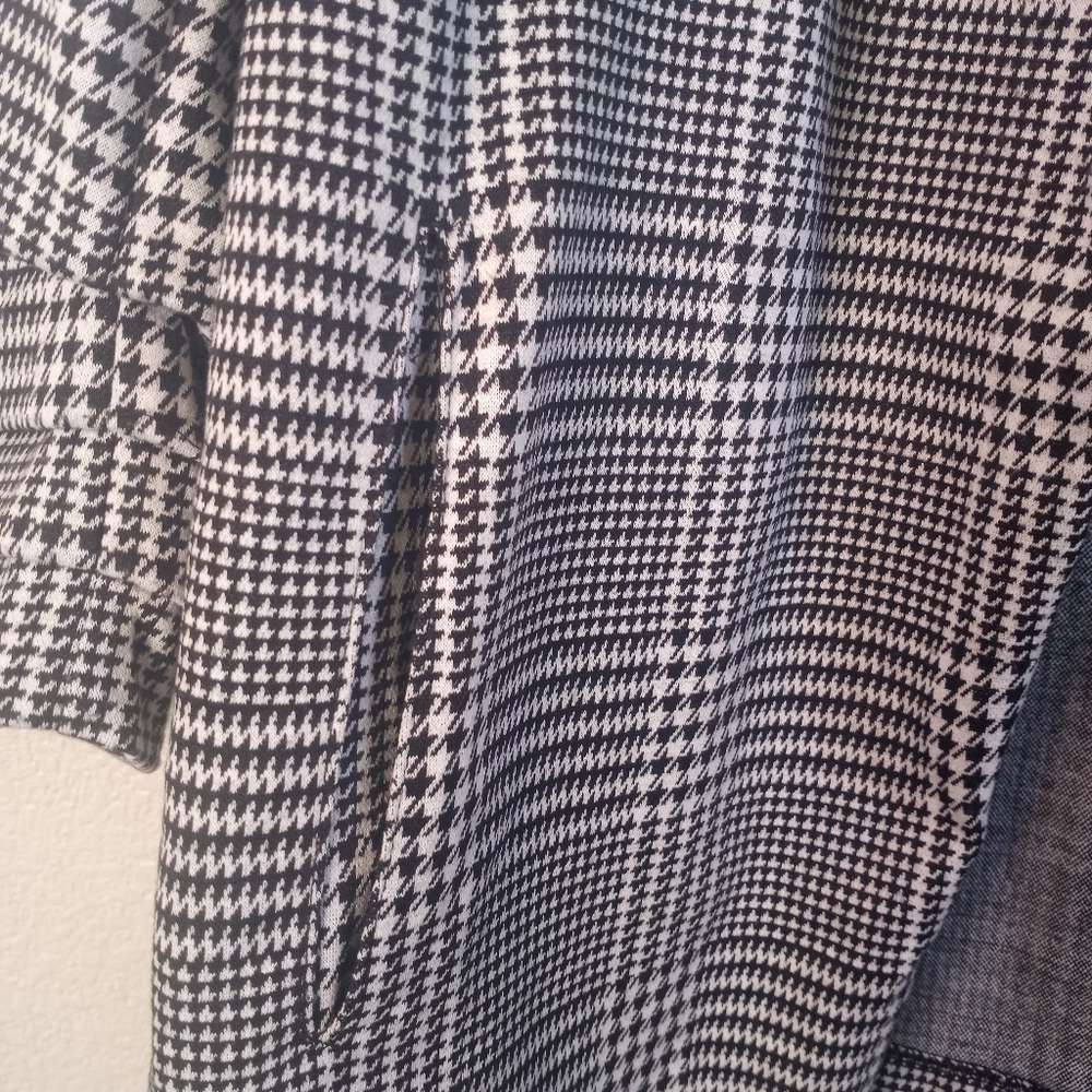 Philosophy Plaid Black White Houndstooth Unstructured  Gathered Sleeve Blazer XL - Picture 3 of 8